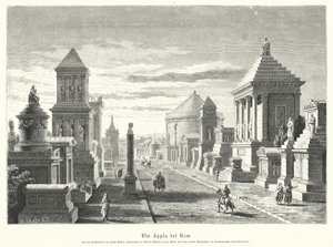 Romeinse graven langs de Via Appia bij de drie mijl markering