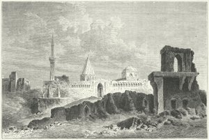 Ruïnes van het Paleis van de Seldjoeken in Konya, Turkije (gravure) door German School