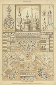Russisch, Architecturale Ornamenten en Houtsnijwerk door German School