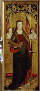 Sint-Catharina van Alexandrië met een stuk van het martelwiel door German School