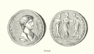 Sallustius, Romeins historicus en politicus (gravure) door German School
