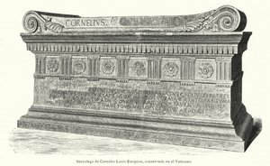 Sarcophagus van de Romeinse soldaat en consul Lucius Cornelius Scipio Barbatus in het Vaticaan, Rome