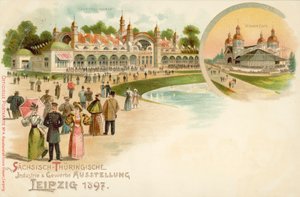 Saksische en Thüringse handels- en industrie tentoonstelling in Leipzig, Duitsland door German School