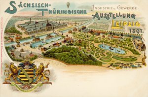 Saksische en Thüringse handels- en industrie tentoonstelling in Leipzig, Duitsland