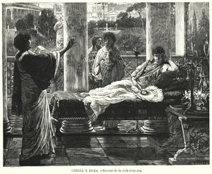 Scène uit het leven in het oude Rome