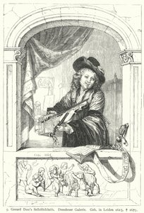 Zelfportret van de schilder van de Nederlandse Gouden Eeuw Gerrit Dou door German School