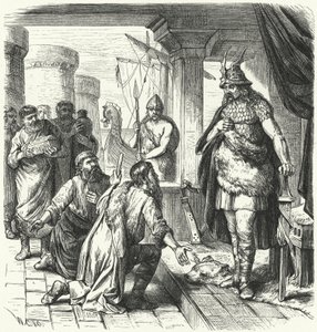 Slavische gezanten voor Rurik, prins van Kievan Rus, 9e eeuw (gravure) door German School