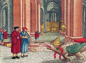 Spreken in tongen, Pinksteren, uit de Lutherbijbel, c.1530 door German School