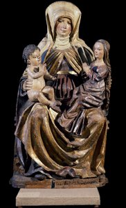 Sint-Anna met Maagd en Kind, sculptuur door Zuid-Zwabische school, Duitsland