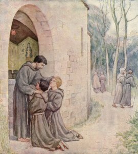 De eerste missie van Franciscus (kleurenlitho)