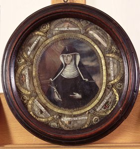 St. Maria Crescentia Hoess (1682-1744) omringd door relikwieën van de heilige door German School