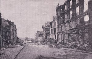 Straat in St Cloud, Cassells Geschiedenis van de Oorlog tussen Frankrijk en Duitsland, uitgegeven door Cassell and Company Limited, ca. 1890 door German School