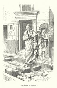 Straat in de oude Romeinse stad Pompeii door German School