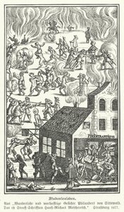 Studentenleven: scène uit Gesichte Philanders von Sittewald, door Johann Michael Moscherosch (gravure) door German School