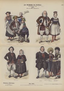 Zwitserse kostuum, eind 18e eeuw door German School