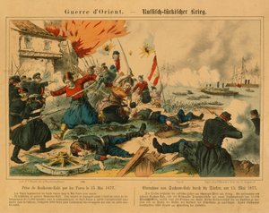Inname van Suchum-Kale door de Turken tijdens de Russisch-Turkse Oorlog, 15 mei 1877, uitgegeven door F.C. Wentzel, Weissenburg, 1877 door German School