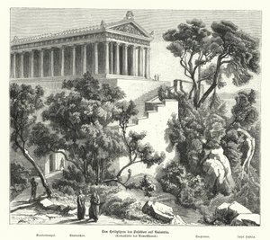 Tempel van Poseidon, Kalaureia, Griekenland, waar Demosthenes toevlucht zocht voordat hij in 322 v.Chr. vergif nam