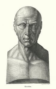 Terentius, Romeinse toneelschrijver (gravure) door German School