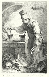 De Alchemist (gravure) door German School