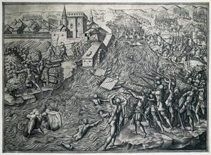 De Slag bij Mühlberg, 25 april 1547 door German School