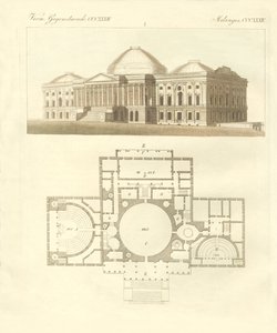Het Capitool van de Verenigde Staten in Washington (gekleurde gravure) door German School