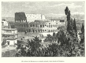 Het Colosseum, Rome, gezien vanaf de Palatijn door German School