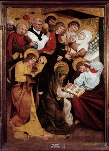 De Ontslaping van de Maagd. Schilderij van de Duitse School. 15e eeuw. Metz Museum voor Schone Kunsten door German School