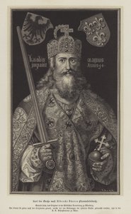 De keizer Karel de Grote (gravure) door German School