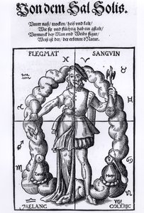 De vier humores, uit Quinta Essentia door Leonhart Thurneisser zun Thurn (1531-1596) gepubliceerd in Leipzig, 1574 door German School