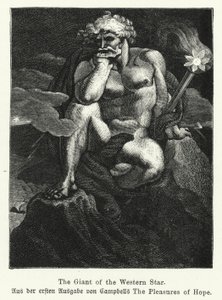 De Reus van de Westerse Ster, illustratie uit de eerste editie van The Pleasures of Hope van de Schotse dichter Thomas Campbell door German School