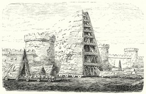 De Helepolis van Demetrius I van Macedonië (gravure) door German School