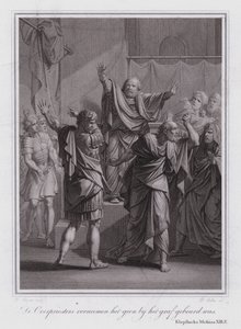 De hogepriesters vernemen dat het graf van Christus leeg is (gravure) door German School