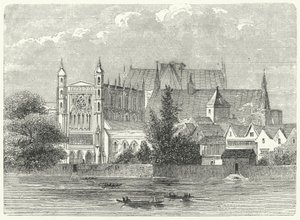 Het Parlement van Westminster in de tijd van Koning Karel I door German School