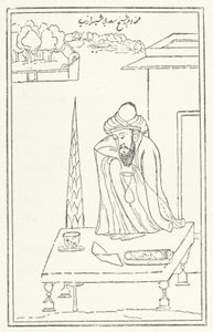 De Perzische dichter Saadi (gravure) door German School