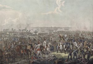 De Prins van Schwarzenberg brengt nieuws van de overwinning bij de Slag om Leipzig aan de geallieerde vorsten op de avond van 18 oktober 1813 door German School