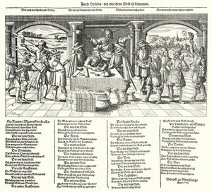 De belastinginner (gravure) door German School