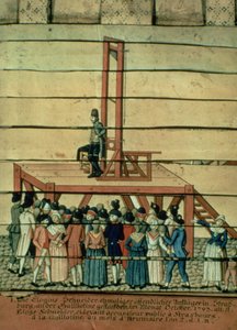 De terreur - Jean Georges Schneider (1756-94) en de guillotine door German School