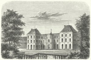 Het Tuilerieënpaleis, Parijs, in 1799 (gravure)