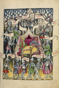 De twaalf stammen van Israël uit Weltchronik Ms 33 fol.94, c.1400-10 door German School