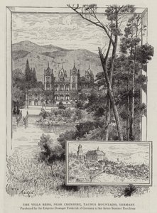 De Villa Reiss, nabij Cronberg, Taunusgebergte, Duitsland (gravure) door German School
