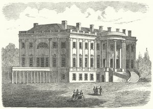 Het Witte Huis, Washington DC (gravure) door German School