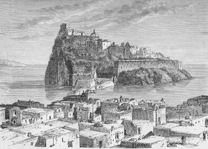 Het kasteel van het vulkanische eiland Ischia door German School