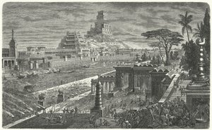 De val van Babylon aan de Perzen, 540 v.Chr. (gravure) door German School