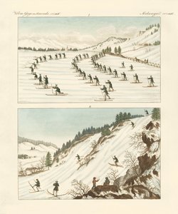 Het regiment van schaatsers in Noorwegen door German School