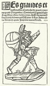 Titelpagina van de bekendste editie van Gargantua, een roman van Francois Rabelais door German School