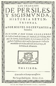 Titelpagina van de eerste editie van Spaanse romanschrijver Miguel de Cervantes