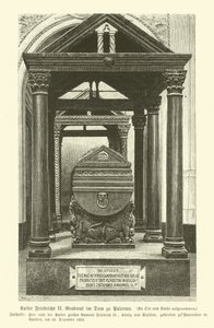 Graf van Frederik II, Heilige Roomse Keizer, in de kathedraal van Palermo, Sicilië door German School
