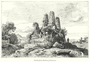 Graf van de Horatii en de Curiatii, krijgers van oude Romeinse legende door German School