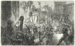 Triomftocht van een oude Egyptische farao