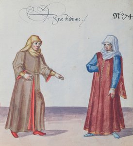 Twee Joodse vrouwen, ca. 1600 door German School